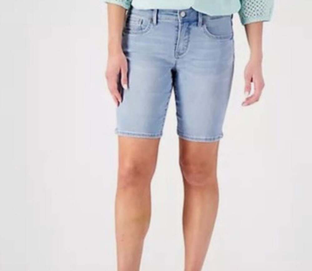 NYDJ Ella High Waist Denim Shorts Poetry Plus Size 18WP 18 Wide Petite